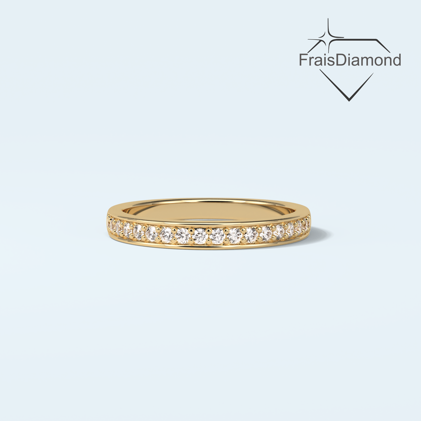 0.30 TCW Classic Love Round shaped half eternity Moissanite Wedding Band