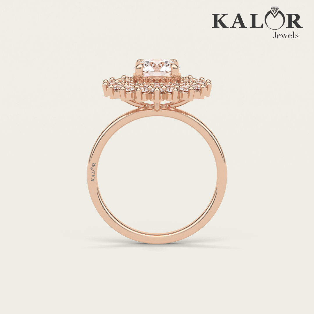 1.6 TCW Sparkling Embrace Round Cut double halo Moissanite Engagement Ring