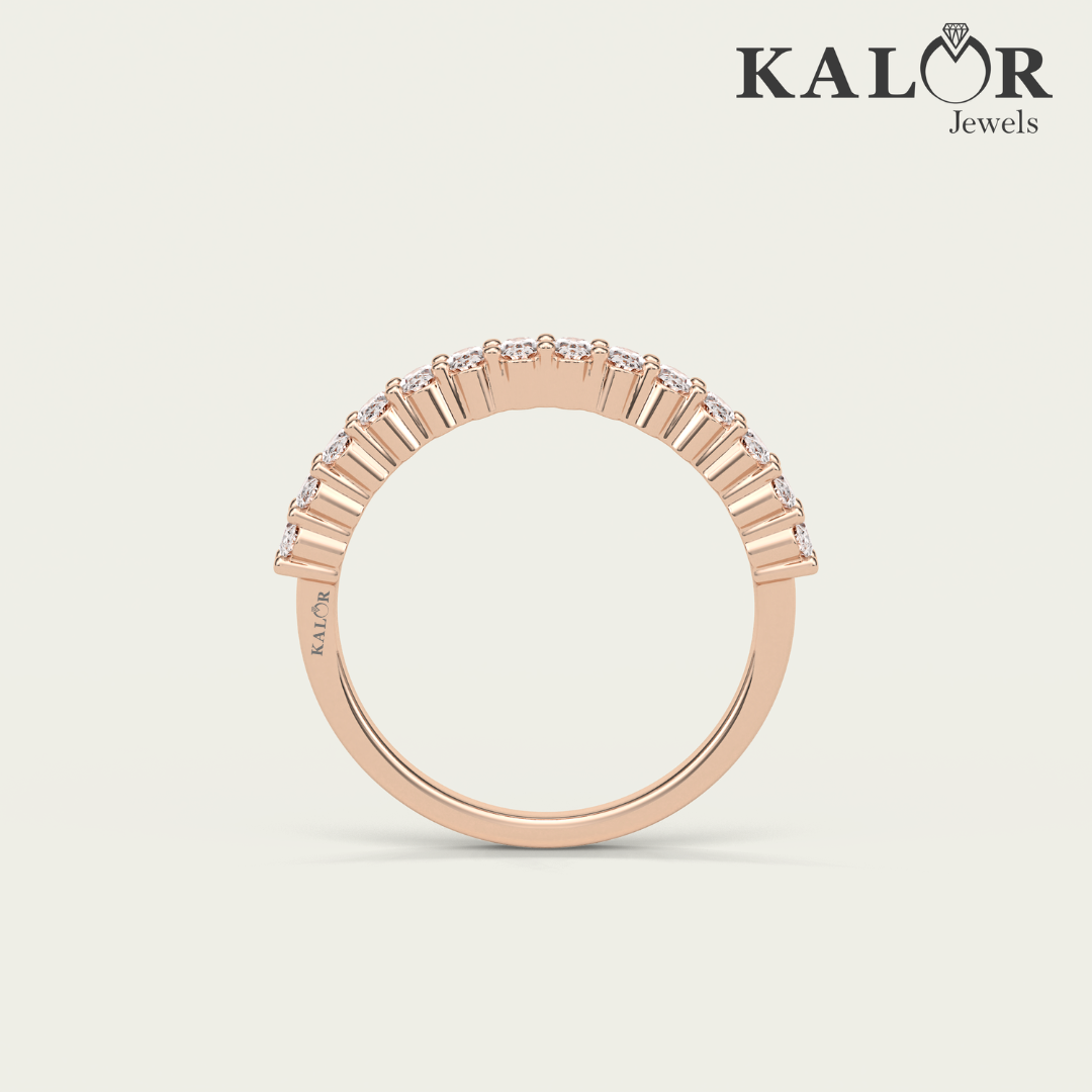 3.50 TCW Grand Elegance Oval cut half eternitry Moissanite Wedding Band